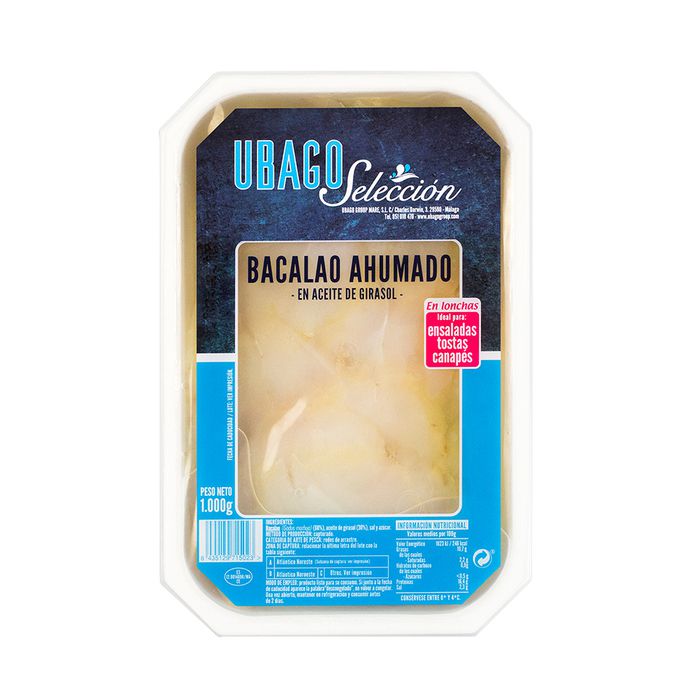 BACALAO AHUMADO TARRINA 1 KG UBAGO BACALAO AHUMADO TARRINA 1 KG UBAGO